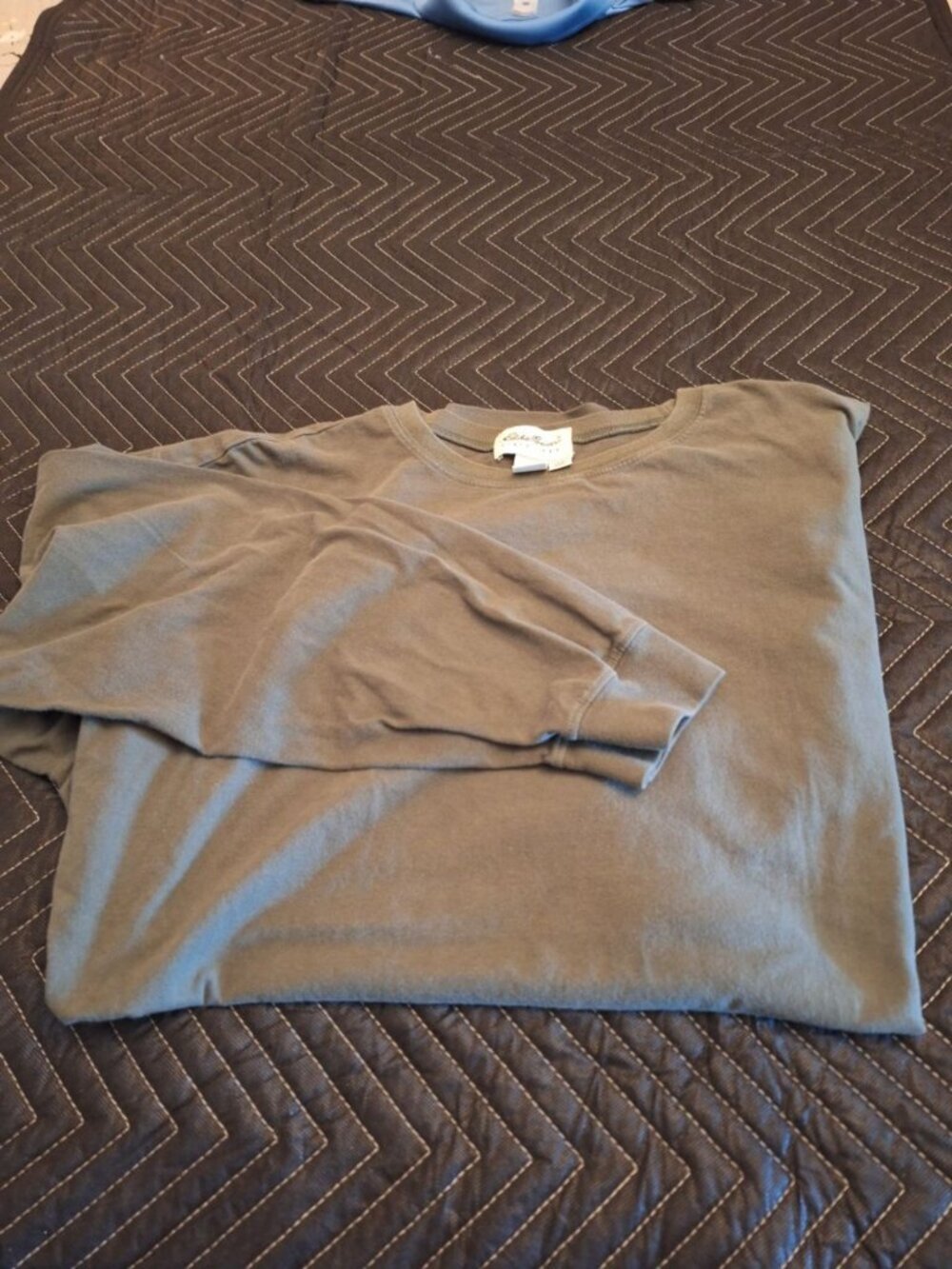 Eddie Bauer Men’s XXL Green Long Sleeve Crewneck Jersey Shirt Lived-In Look